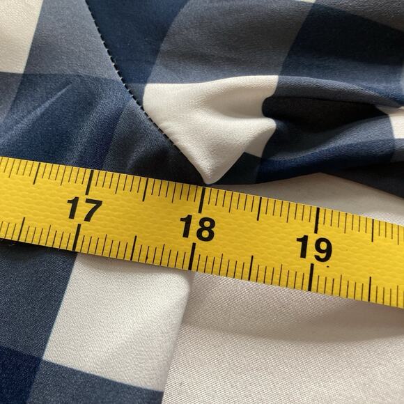 Summersalt Navy Gingham Blouse Size XS Coastal Boho Peasant Flowy Nautical - Picture 4 of 11